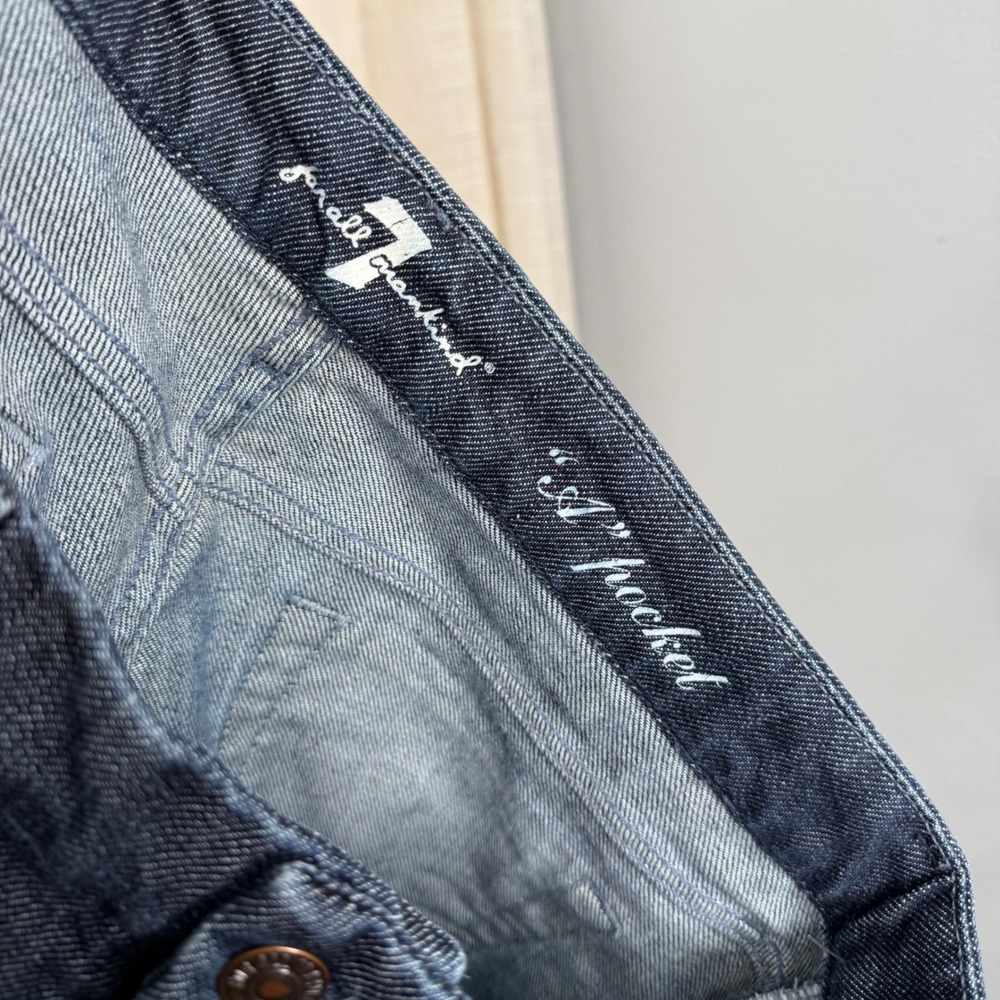 7 For All Mankind A Pocket Flare Jeans Dark Wash‎ Blue Denim Women's Size 26 - Picture 9 of 11